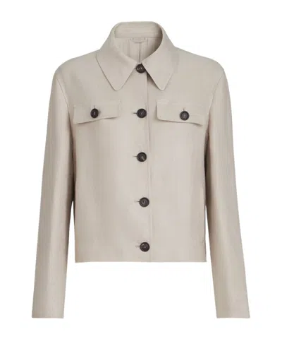 Brunello Cucinelli Buttoned Shirt Blazer In Brown