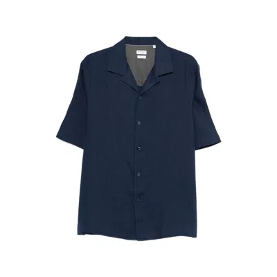 Brunello Cucinelli Buttoned Short-sleeve Shirt In Blue