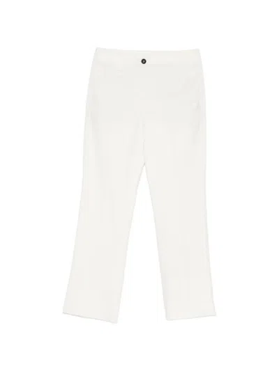 Brunello Cucinelli Buttoned Straight Trousers In White