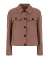 Brunello Cucinelli Linen Cropped Jacket In Brown