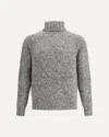 Brunello Cucinelli Men Buttoned Turtleneck Sweater In Gray