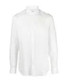 Brunello Cucinelli Button-down Collar Cotton Shirt With Curved Hem In White