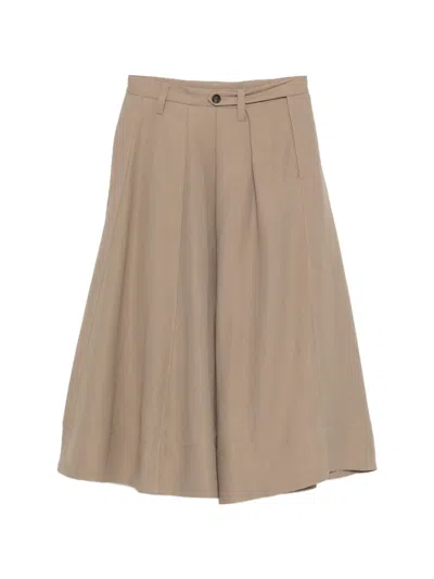 Brunello Cucinelli Button-embellished Skirt In Brown