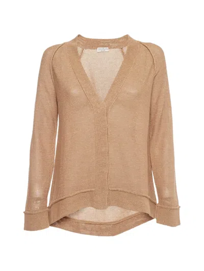 Pre-owned Brunello Cucinelli Button-front Knit Cardigan In Neutrals
