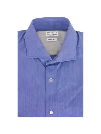 Brunello Cucinelli Button-front Shirt In Blue