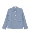 Brunello Cucinelli Button-up Flap-pocket Overshirt In Blue
