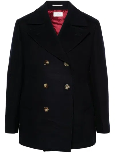 Brunello Cucinelli Double-breasted Felted Coat In C067 Black