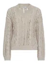 Brunello Cucinelli Cable And Mesh Sweater In Gray