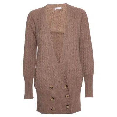 Pre-owned Brunello Cucinelli , Cable Cashmere Cardigan In Camel. In Brown