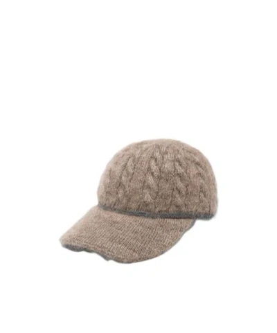 BRUNELLO CUCINELLI CABLE-KNIT BASEBALL CAP