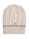 Brunello Cucinelli Cable-knit Beanie In Brown