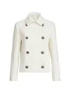 Brunello Cucinelli Cable-knit Buttoned Blazer In White