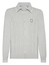 Brunello Cucinelli Cable-knit Cardigan In Gray