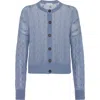 Brunello Cucinelli Cable Knit Cardigan In Avio Blue