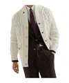 Brunello Cucinelli Cashmere Cardigan With Cable Knit Design In White