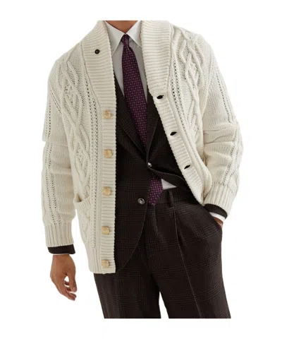 BRUNELLO CUCINELLI CABLE-KNIT CARDIGAN