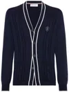 Brunello Cucinelli Cotton Knit Tennis Cardigan In Blue