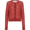 Brunello Cucinelli Mohair-blend Cable-knit Cardigan In Red