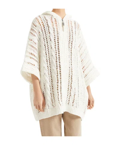 BRUNELLO CUCINELLI BRUNELLO CUCINELLI ZIP-UP HOODED KNITTED CARDIGAN