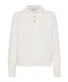Brunello Cucinelli Cashmere Polo Sweater In White