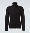 Brunello Cucinelli Cable-knit Cashmere Turtleneck Sweater In Black
