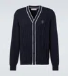 Brunello Cucinelli Cotton Knit Tennis Cardigan In Blue