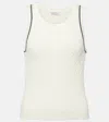 Brunello Cucinelli Cable-knit Cotton Top In White