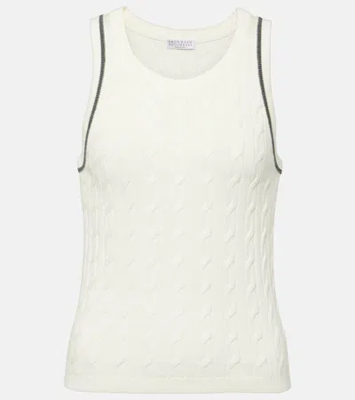 BRUNELLO CUCINELLI CABLE-KNIT COTTON TOP