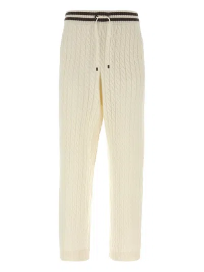 BRUNELLO CUCINELLI CABLE-KNIT DRAWSTRING TROUSERS