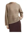 Brunello Cucinelli Wool Cable Knit Jumper In Brown