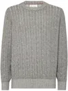 Brunello Cucinelli Cable Knit Jumper In Grey