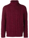 Brunello Cucinelli Cable-knit Jumper In Red