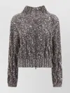 Brunello Cucinelli Braided Cardigan In Gray