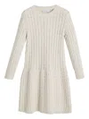 Brunello Cucinelli Cable-knit Midi Dress In Neutrals