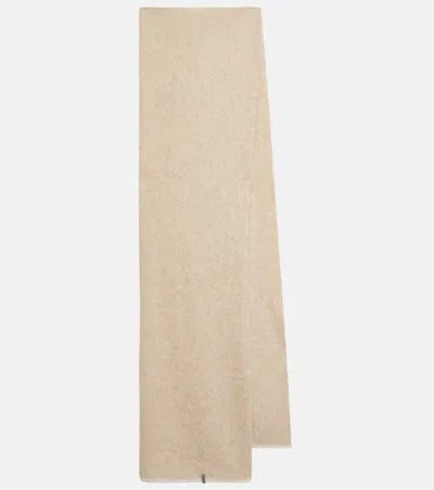 Brunello Cucinelli Cable-knit Mohair Scarf In Neutral