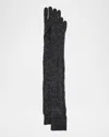 Brunello Cucinelli Cable Knit Paillette Mohair-blend Gloves
