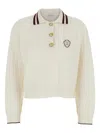 Brunello Cucinelli Cable-knit Polo-neck Sweater In White