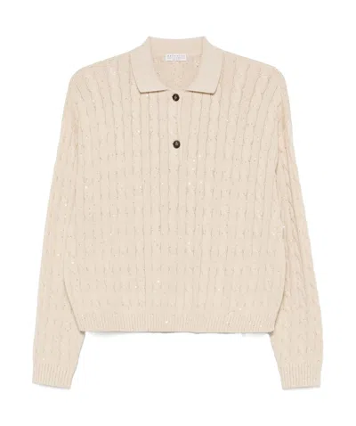 Brunello Cucinelli Cable-knit Polo Shirt