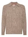 Brunello Cucinelli Cable-knit Polo Sweater In Neutral
