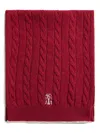 Brunello Cucinelli Cable-knit Scarf In Burgundy
