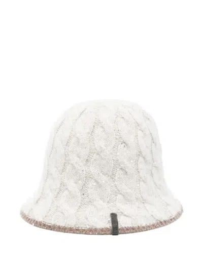 Brunello Cucinelli Cable-knit Sequined Bucket Hat