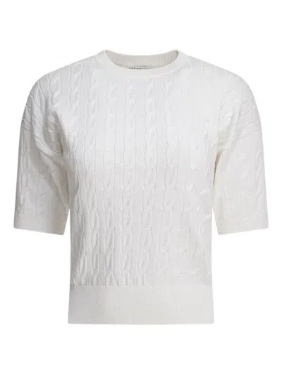 BRUNELLO CUCINELLI CABLE-KNIT SHORT-SLEEVE TOP