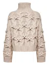 Brunello Cucinelli Women Beige Cashmere Feather Crisscross Cable Sweater In Neutral