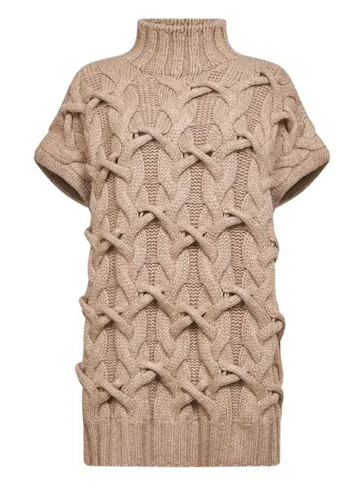 Brunello Cucinelli Cable-knit Sweater In Neutral