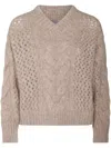 Brunello Cucinelli Cable-knit Sweater In Neutrals