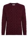 Brunello Cucinelli Cable Knit Sweater In Brown