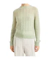 Brunello Cucinelli Mohair And Wool Cable Knit Sweater In White