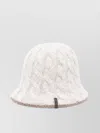 Brunello Cucinelli Cable Knit Wool Cloche Hat With Sequin Embellishments