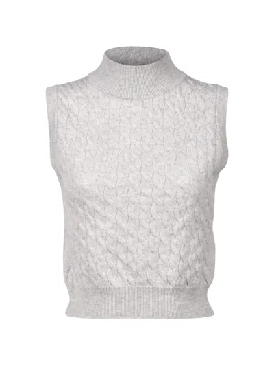 Brunello Cucinelli Cable-knit Sleeveless Cashmere Sweater In Gray