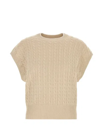 Brunello Cucinelli Cable-knit Vest In Neutral